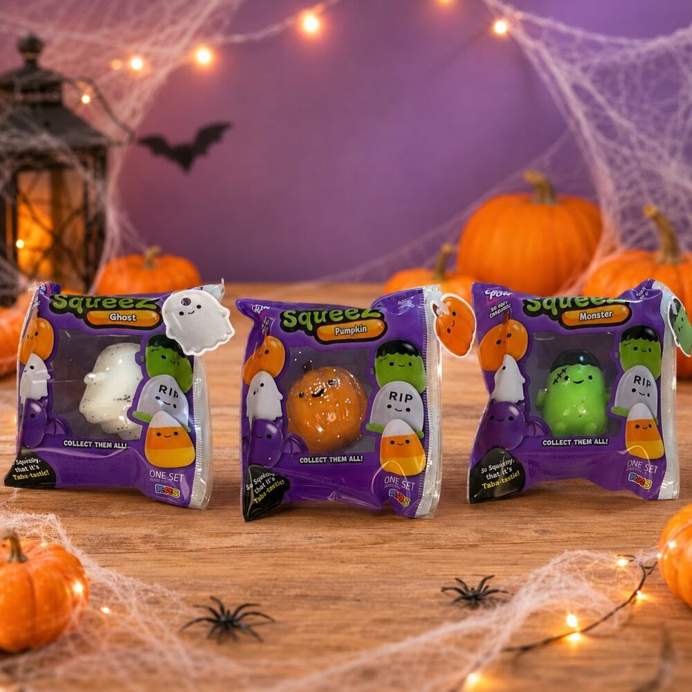 RMS Squeez Halloween Squishy Toys Ghost Pumpkin Monster Lot of 3 New